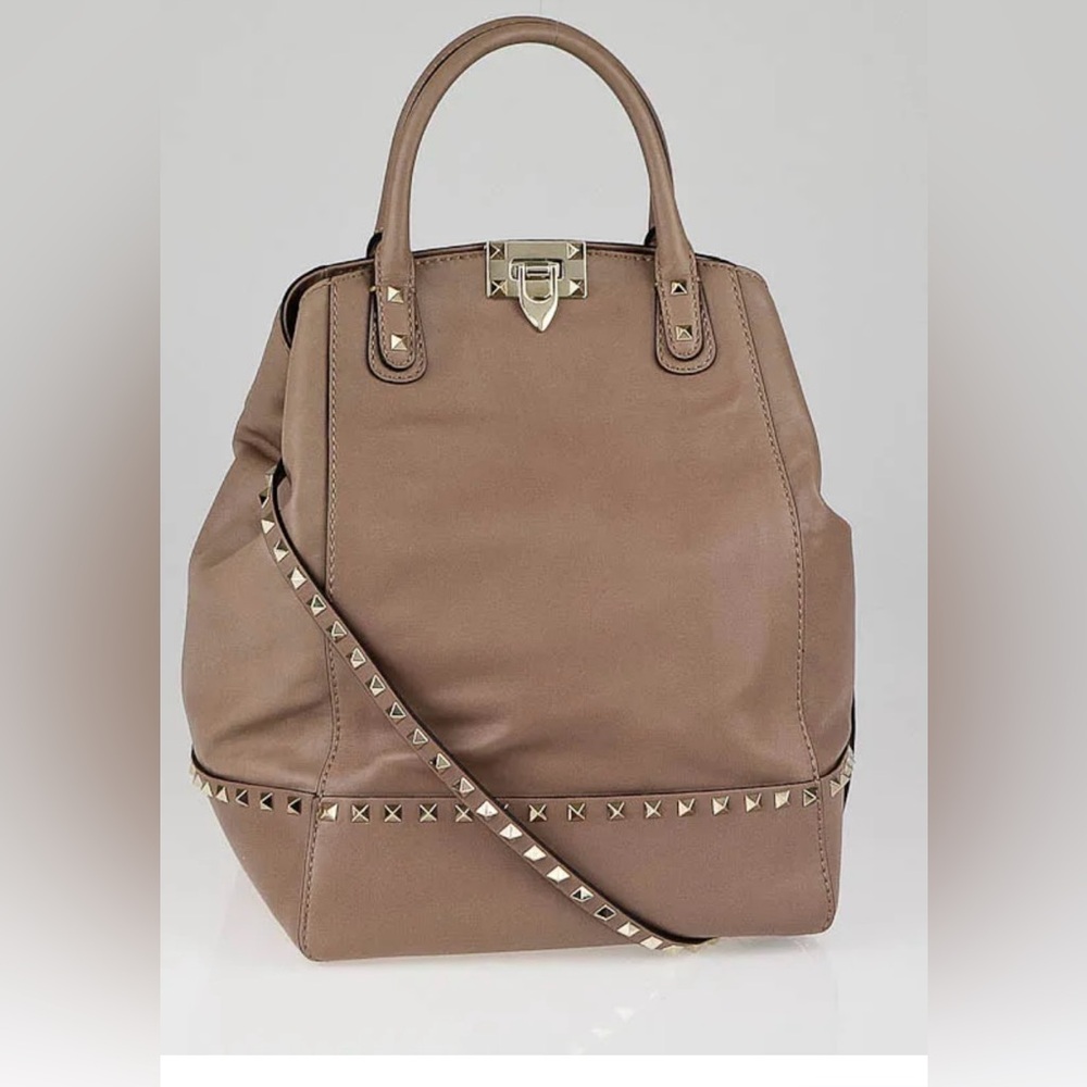 Valentino Vitello Rockstud New Dome Bucket Tote